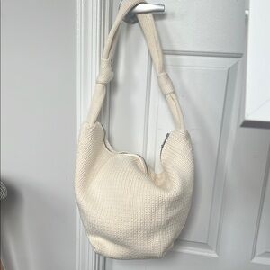 NEW Urban Outfitters Cream Knit Crescent Shoulder Bag